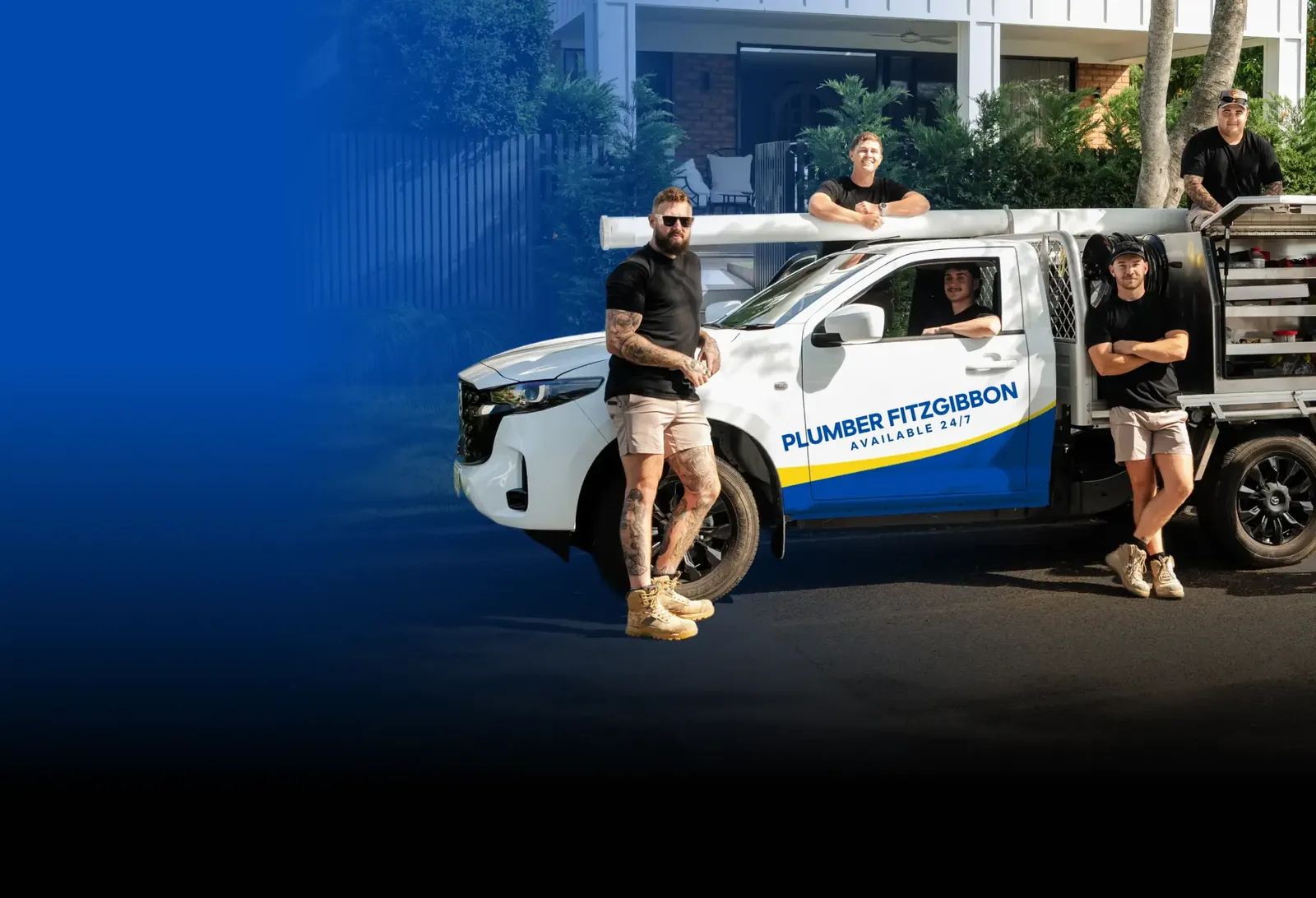 Plumber Fitzgibbon team with the ute